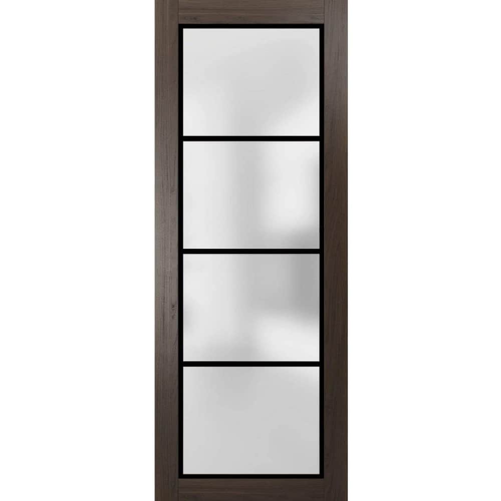 Slab Barn Door Panel 18 x 80 Planum 2132 Chocolate Ash Sturdy Finished