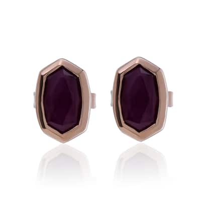 Kendra Scott Nellie 14K Rose Gold and Ruby Stud Earrings - Rose Gold - 0.33" x 0.21"