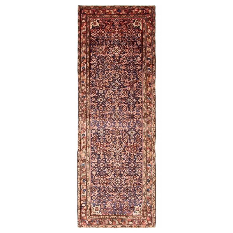 ECARPETGALLERY Hand-knotted Andelz Navy Wool Rug - 3'3 x 9'10 - Dark Navy - 3'3 x 9'10