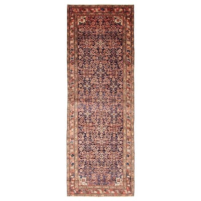 ECARPETGALLERY Hand-knotted Andelz Navy Wool Rug - 3'3 x 9'10