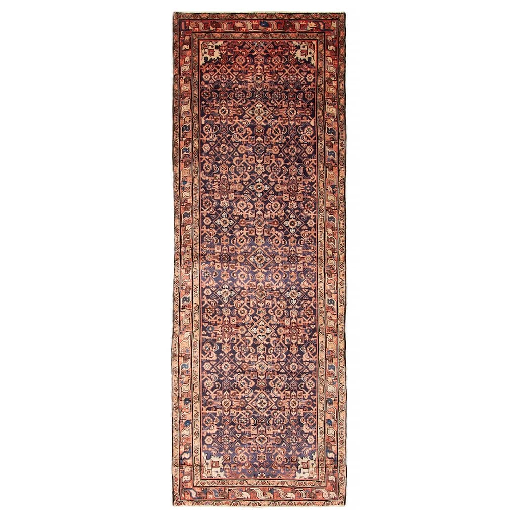 ECARPETGALLERY Hand-knotted Andelz Navy Wool Rug - 3'3 x 9'10