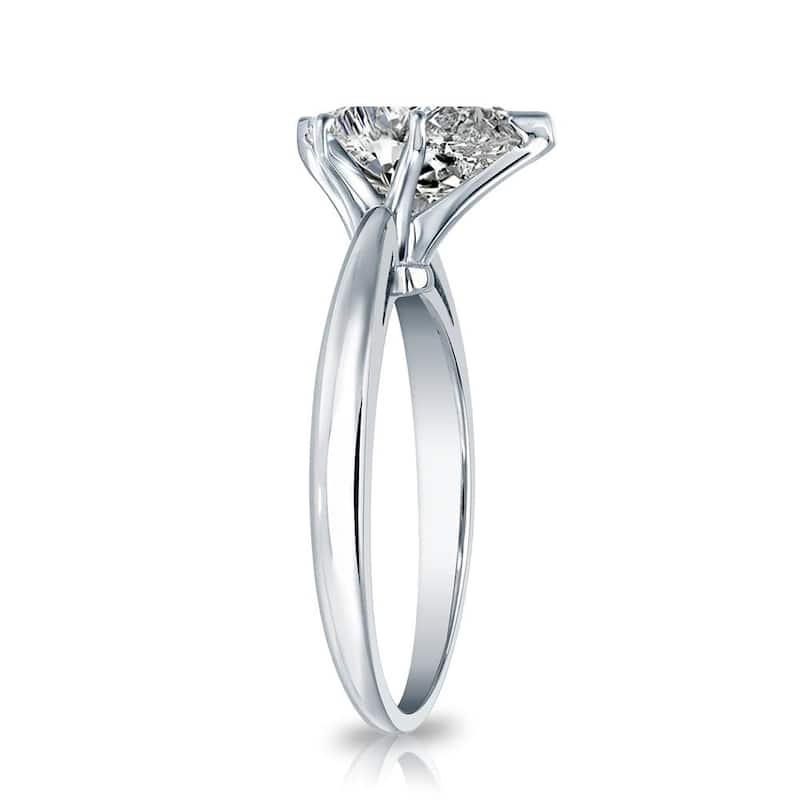 Auriya 14k Gold 1/2ctw Pear Shape Solitaire Diamond Engagement Ring (G-H, VS1-VS2)