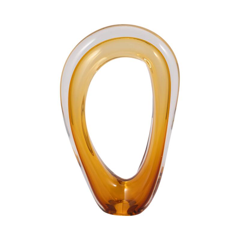 Sagebrook Home Zuri Cutout Amber Art Glass