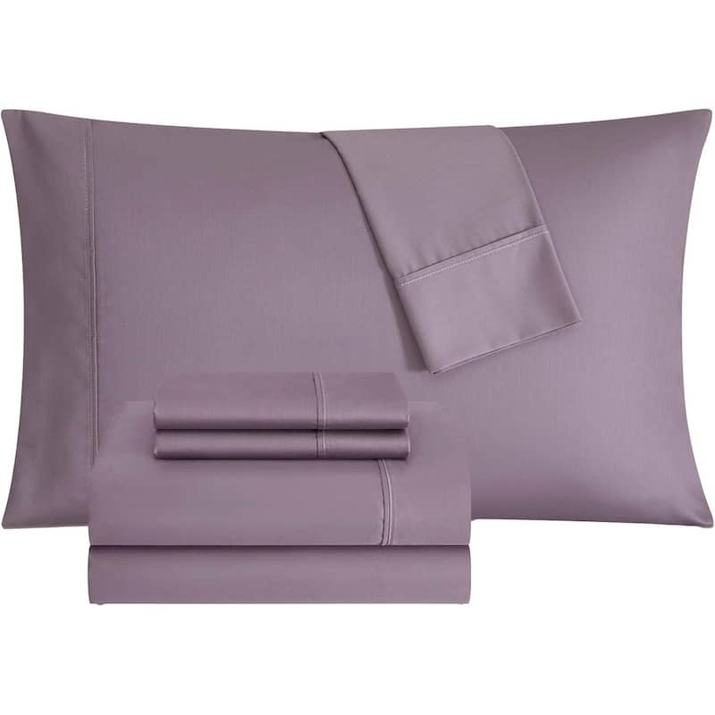 Thomasville 1500 Thread Count Purple 6 Piece Premium Cotton Rich Sateen Sheet Set