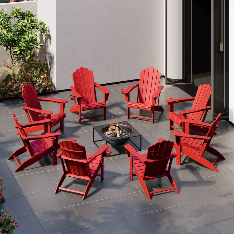 Aderson Outdoor Poly Adirondack Chair (Set of 8)