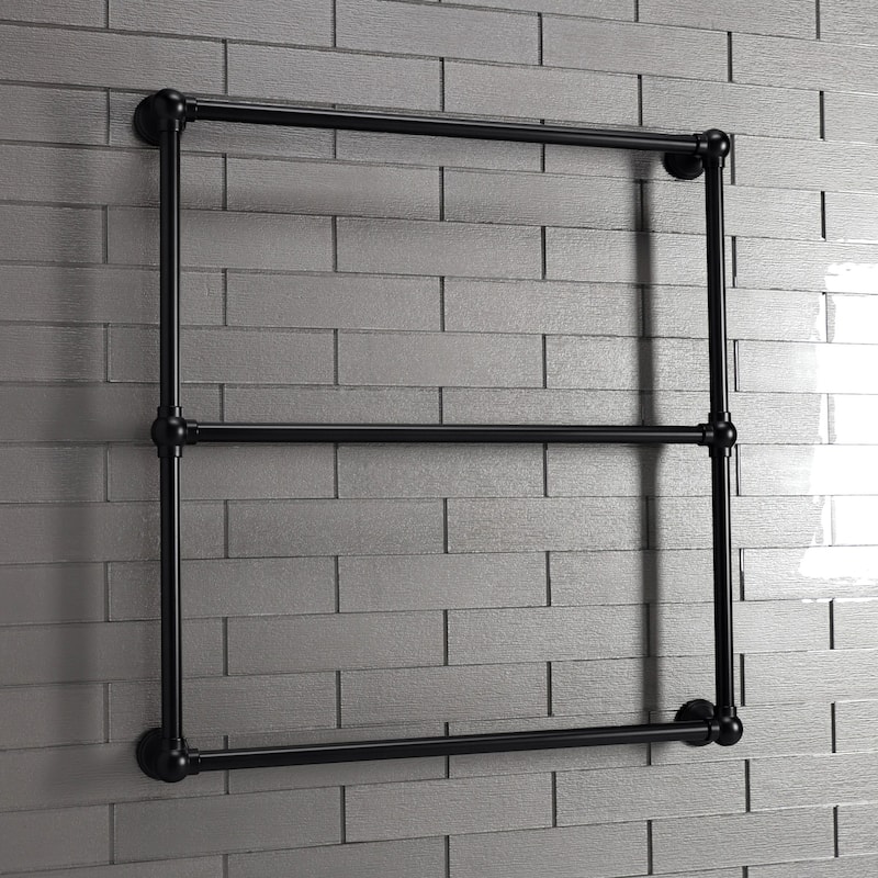 Maximilien 30 in. Wall Mount Towel Rack in Brushed Brass