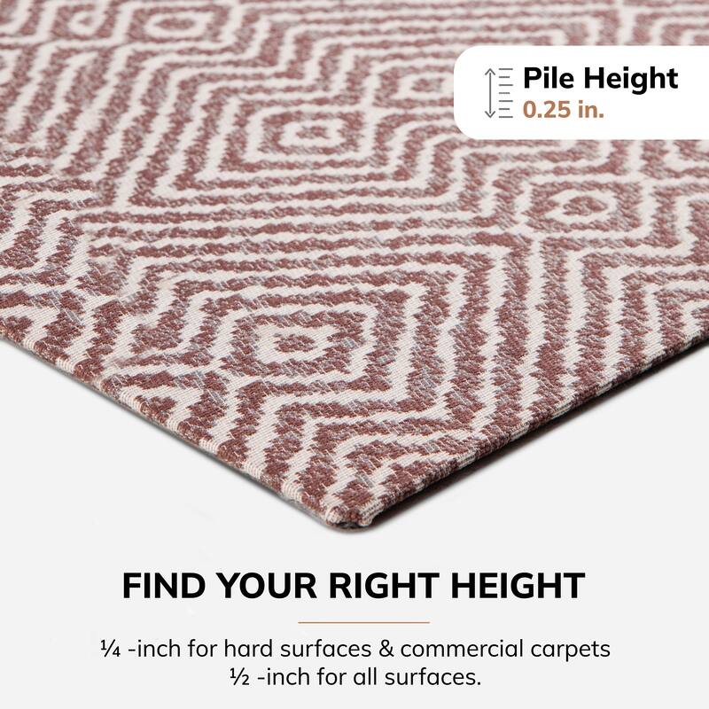 Jani 36"x48" Rug'd Chair Mat-Rug Style Office Chairmat for Carpet & Hard Floors| 0.25" Thick |Non-Slip, Foldable Desk Chair Mat