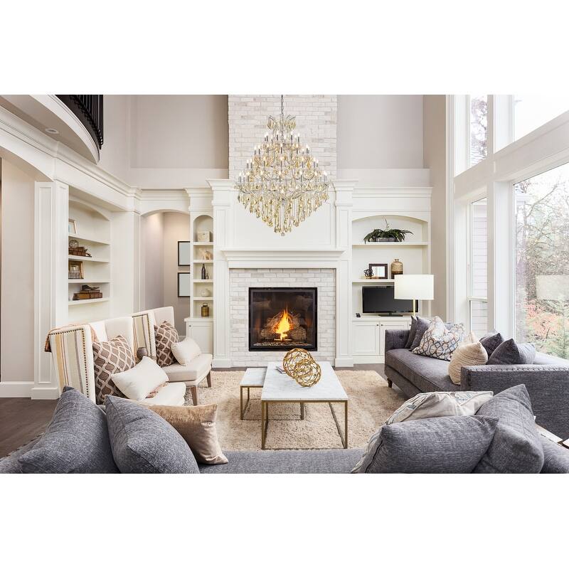 Fleur Illumination Collection Chandelier D:46in H:62in Lt:49 Chrome Finish