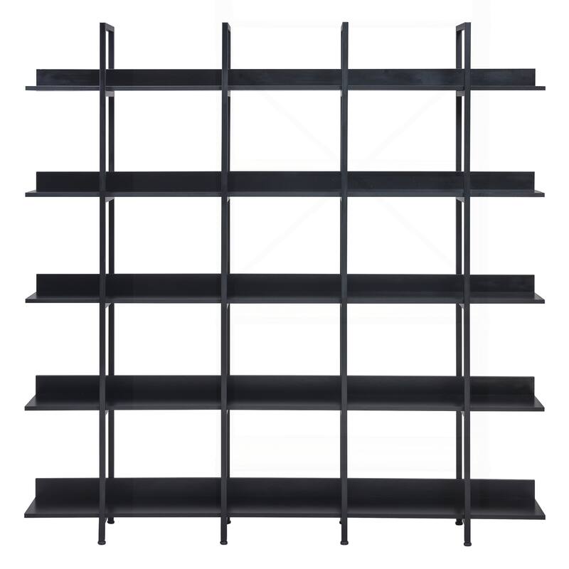 Versatile Industrial-Style 5-Tier Bookcase for Home and Office