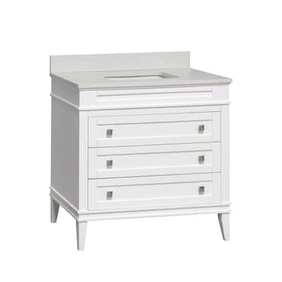 KitchenBathCollection Eleanor 36" Bathroom Vanity with Quartz Top