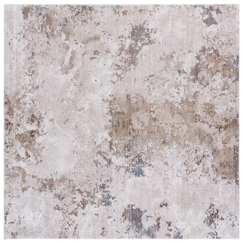 SAFAVIEH Elwood Dasara Modern Abstract Rug - 6'5" Square - Beige/Ivory