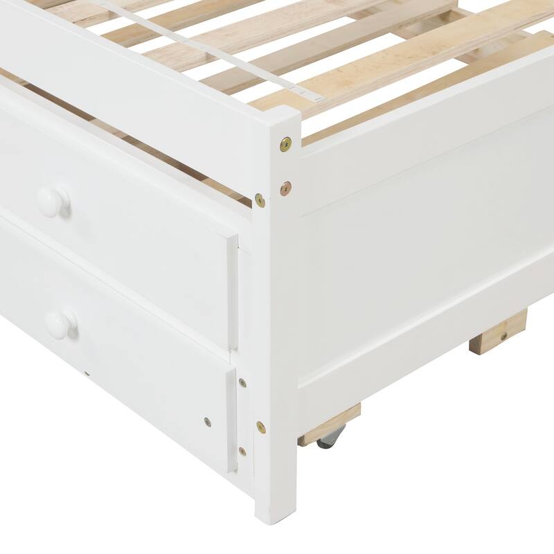 Twin Bed with Twin Trundle,Drawers