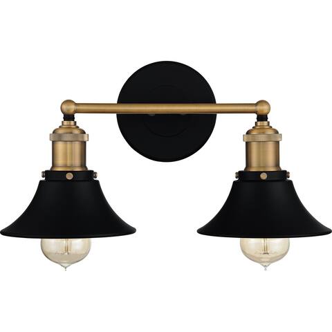 Trafalgar 2-Light Matte Black Vanity Light
