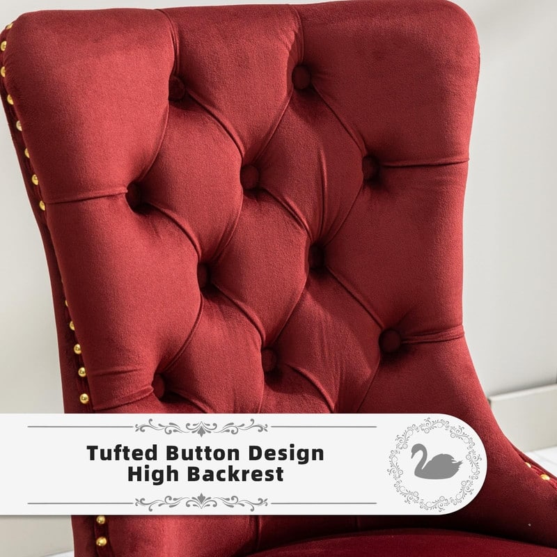 Tufted Naliheads Solid Wood Upholstered Dining Chairs (Set of 4)