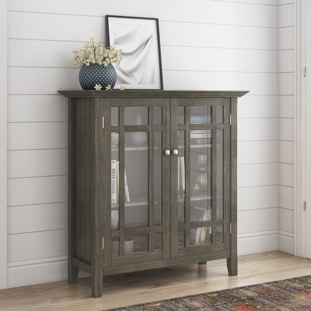WYNDENHALL Freemont SOLID WOOD 39 inch Wide Transitional Medium Storage Cabinet - 42.2"h x 39"w x 17"d