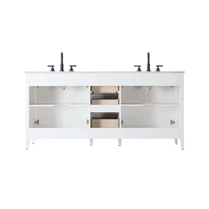 Elegant Lighting VF29372D Millie 72" Free Standing Double Basin Vanity