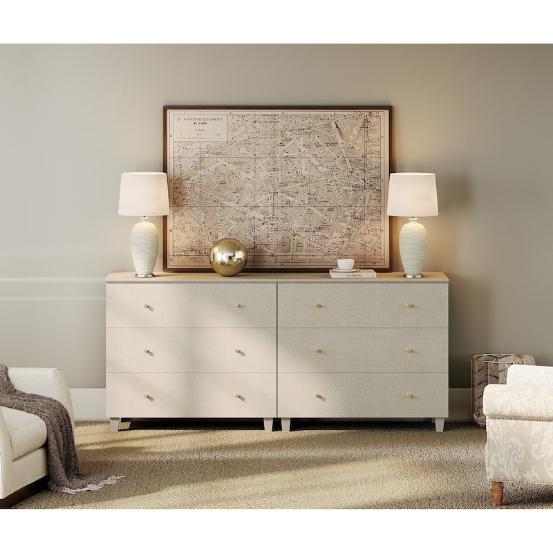 WAMPAT Dresser with 3 Drawers, 35.4" Wide Chest of Drawer for Bedroom