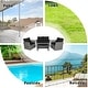 preview thumbnail 18 of 21, Costway 4PCS Patio Rattan Furniture Set Sofa Table Storage Shelf