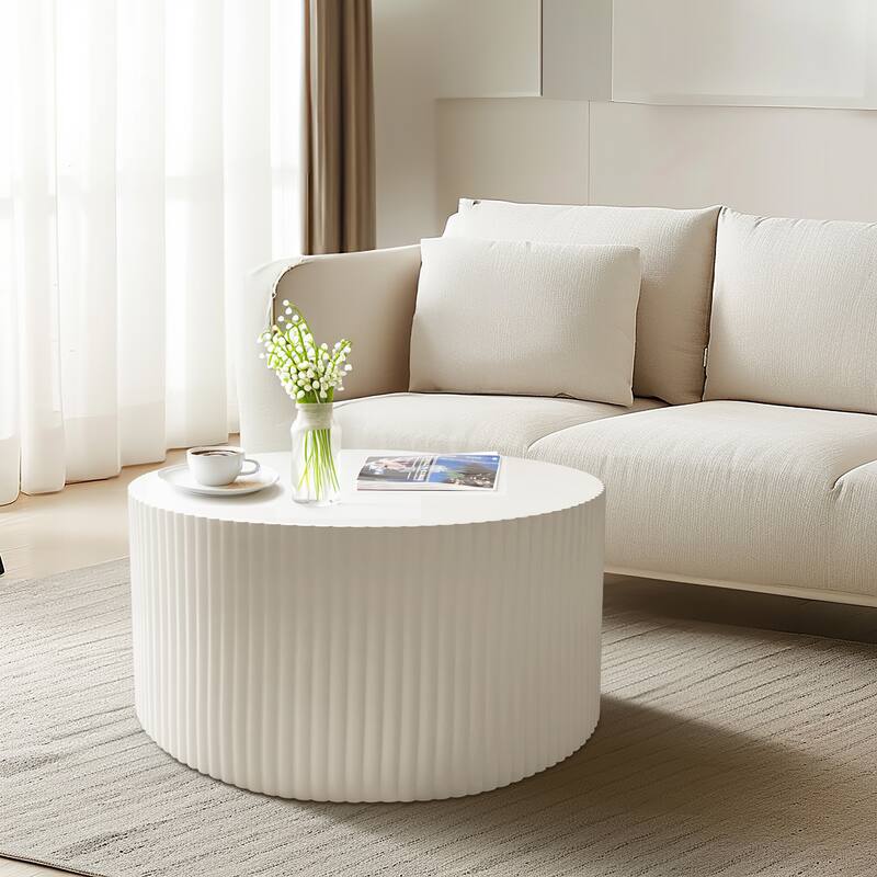 Vertical Stripe Design Nesting Coffee Table Set for Living Room, Bedroom