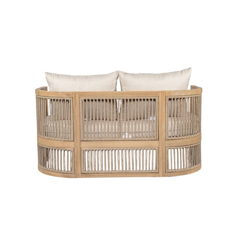 Christopher Knight Home- Leocadia Acacia Wood Outdoor Chat Set