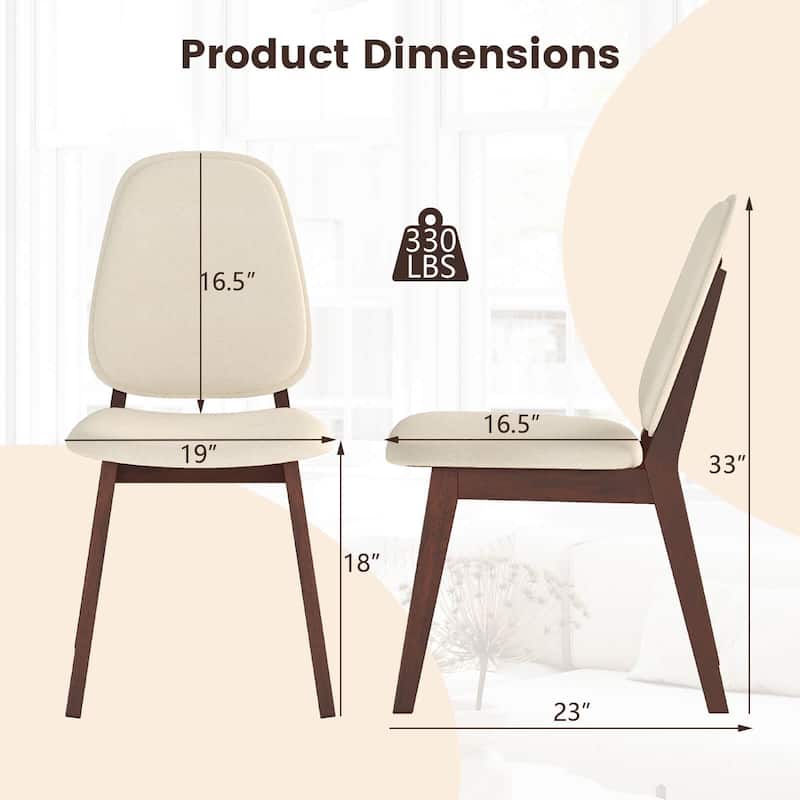 Costway Modern Dining Chair Set of 2/4 with Upholstered Backrest Seat