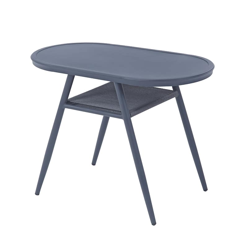 Small Space Mid-Century Modern 3-Piece Aluminum Outdoor Bistro Set by Furniture of America