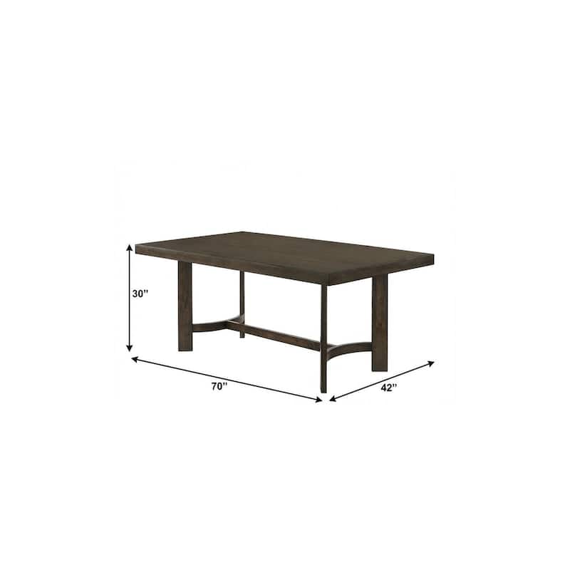 HomeRoots 70" Espresso Wood Trestle Base Dining Table - 70.00 in. x 30.00 in. x 42.00 in.