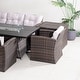 preview thumbnail 14 of 16, 7-Piece Patio Wicker Sofa Set with Aluminum Firepit Dining Table