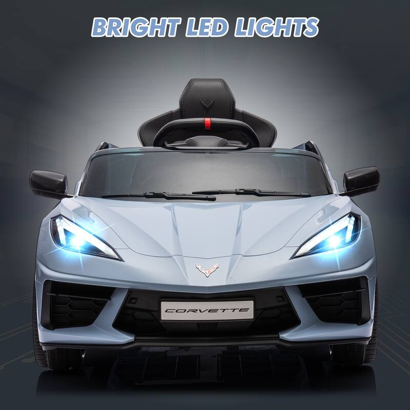 12V Kids Ride on Car, Licensed Corvette Battery Powered Car, Toddler Electric Sports Car Toy