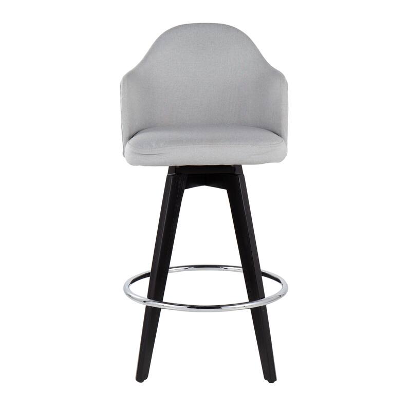 Carson Carrington Valsatra 26" Upholstered Counter Stool with Black Wood Base (Set of 2)