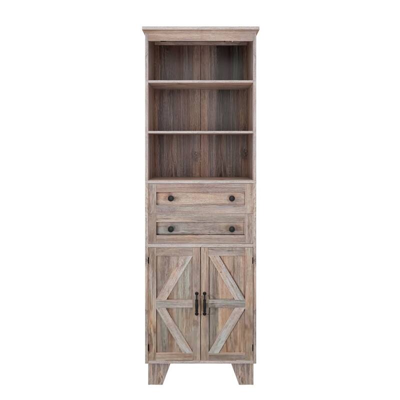 Space-Saving MDF Towel Shelving with Wood Grain Finish and Elegant Handles – Multi-Room Use
