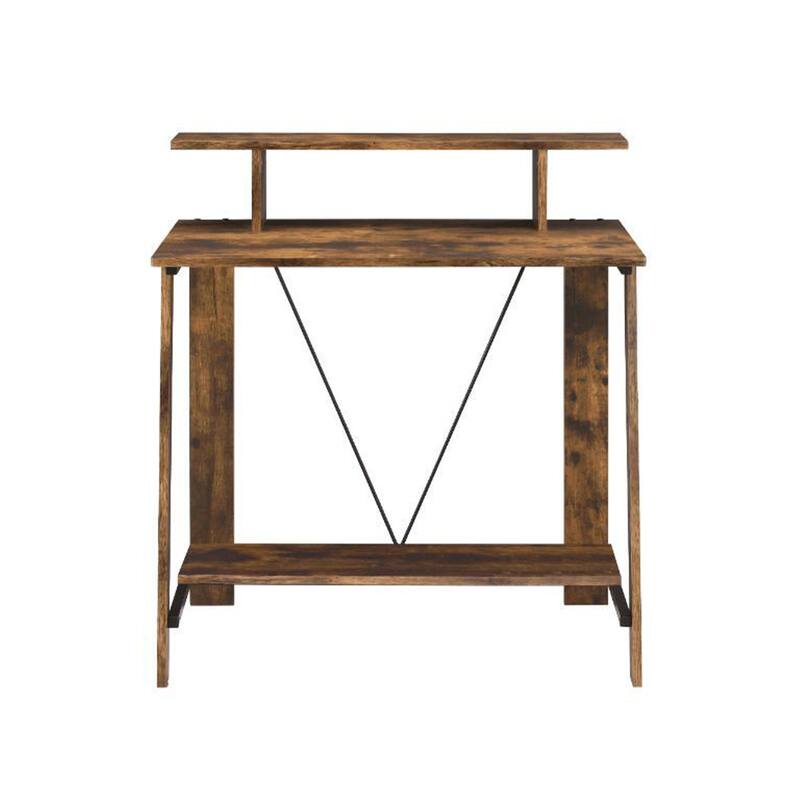 Wooden Writing Desk with with Top and Bottom Shelves