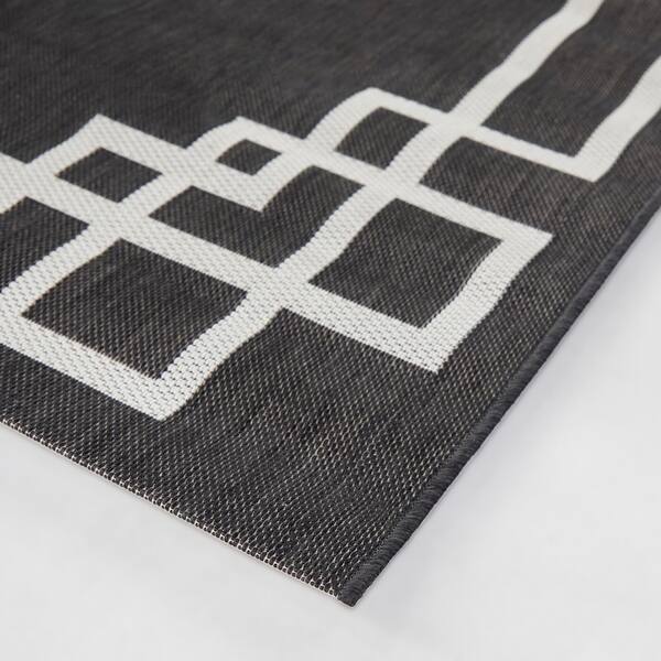 Lyra Art Deco Border Indoor/Outdoor Area Rug
