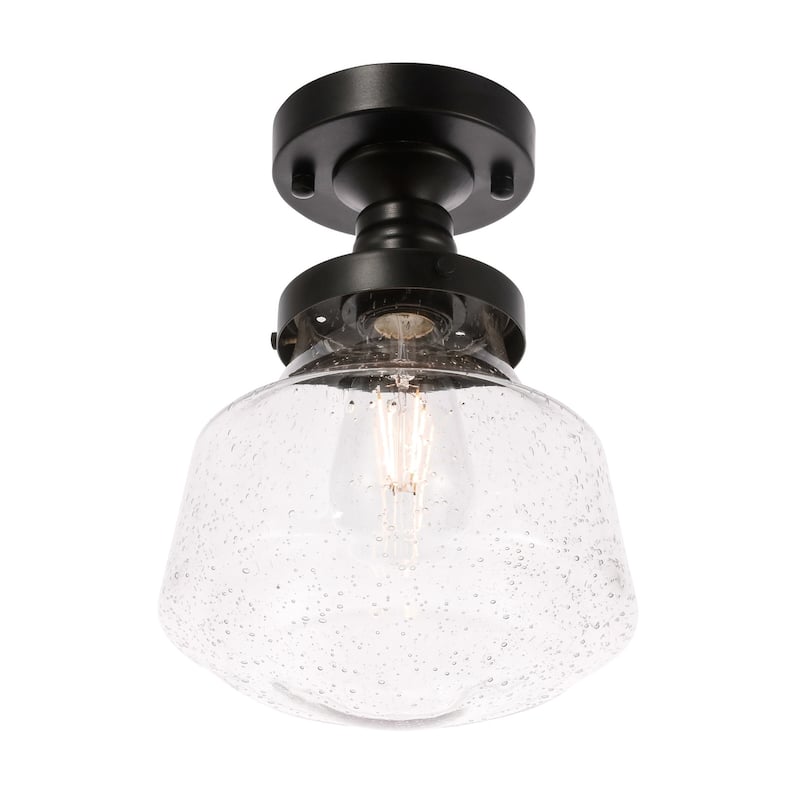 Nyle 1-Light Clear Bubble Glass Flush Mount