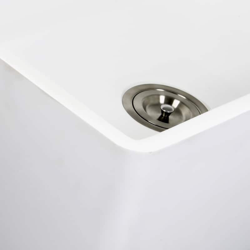 Highpoint Collection 36-inch Solid White Farmsink Farmhouse Sink - 36 x 18 x 9.65