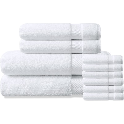 Delara Organic Cotton Luxuriously Plush Bath Towel 10 Piece Set |GOTS & OEKO-TEX Certified |650 GSM Long Staple|Soft & Quick Dry