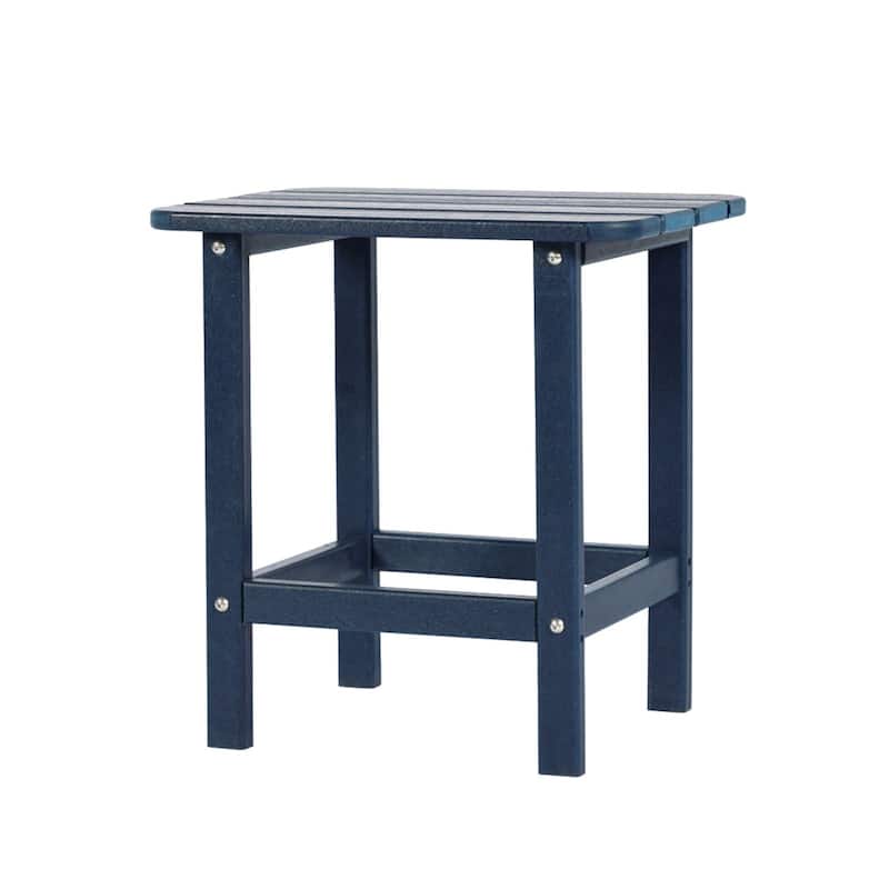 Aoodor Outdoor Adirondack Side Table HDPE End Table - 18"×14.5" - Navy Blue