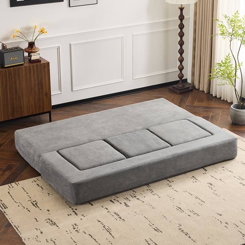 Designs Convertible Sectional Sofa with 3 Storage Ottomans - High-Resilience Foam Sleeper, Space-Saving Chenille Floor Sofa