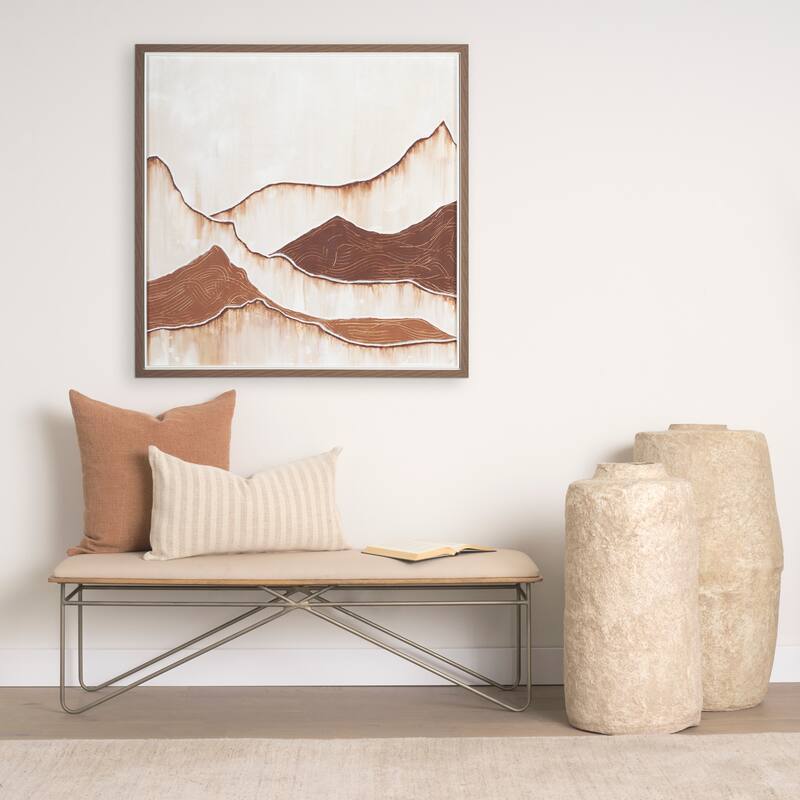 Jace Cream w/ Beige Stripe Lumbar Decorative Pillow Cover