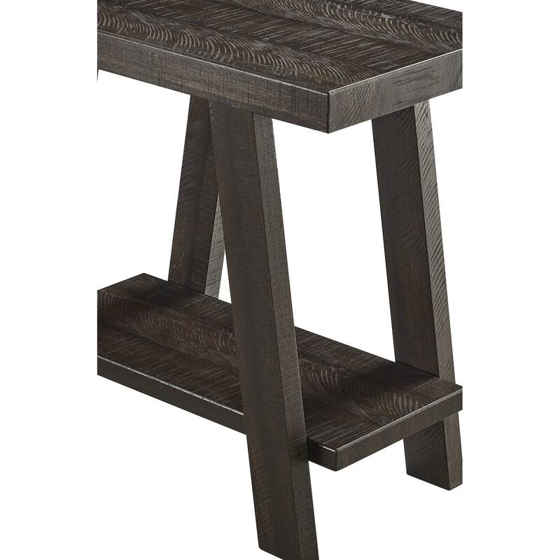23.5" Modern Rectangular Side Table with Storage Shelf and Splayed Legs for Living Room or Bedroom