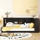 preview thumbnail 10 of 13, Twin Size All-in-One Wood Daybed with Storage Cabinets Floor Bed & USB Ports Storage Bed No Box Spring Needed, Easy Assembly