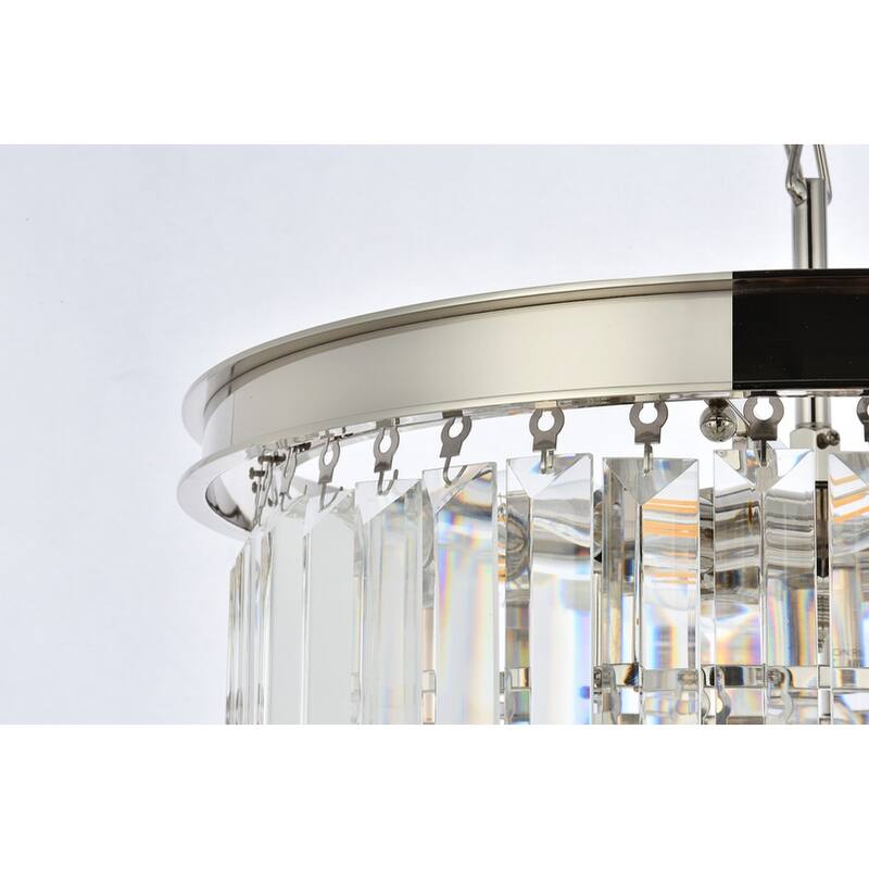 Royce Edge 9-Light Polished Nickel Chandelier