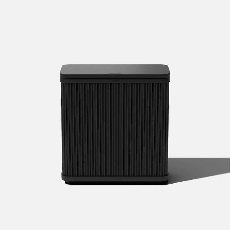 Veradek Tambour Waste Bin - 25" L x 11.75" W x 26.5" H - Black