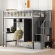 preview thumbnail 11 of 25, Twin Size Loft Bed with Bookshelf, Drawers, Desk and Wardrobe