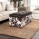preview thumbnail 16 of 53, Adeco 35" Storage Ottoman Tufted Faux-Leather Lifted Top Bench
