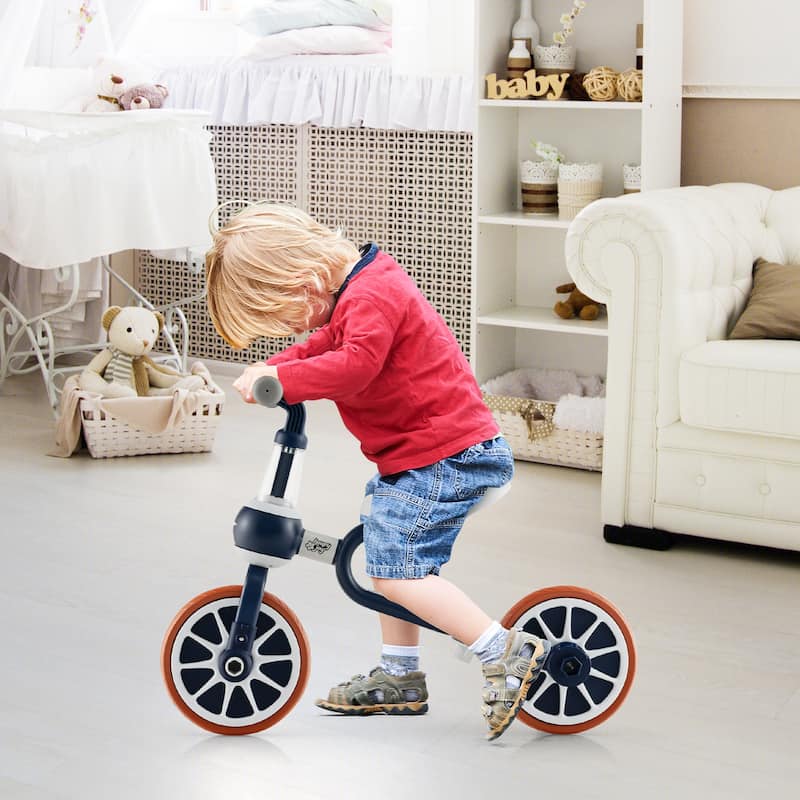 4-in-1 Adjustable Kids Tricycle with Parental Handle and EVA Wheels Safe Riding for Toddlers - 14.5" x 28.5" x 39.5"