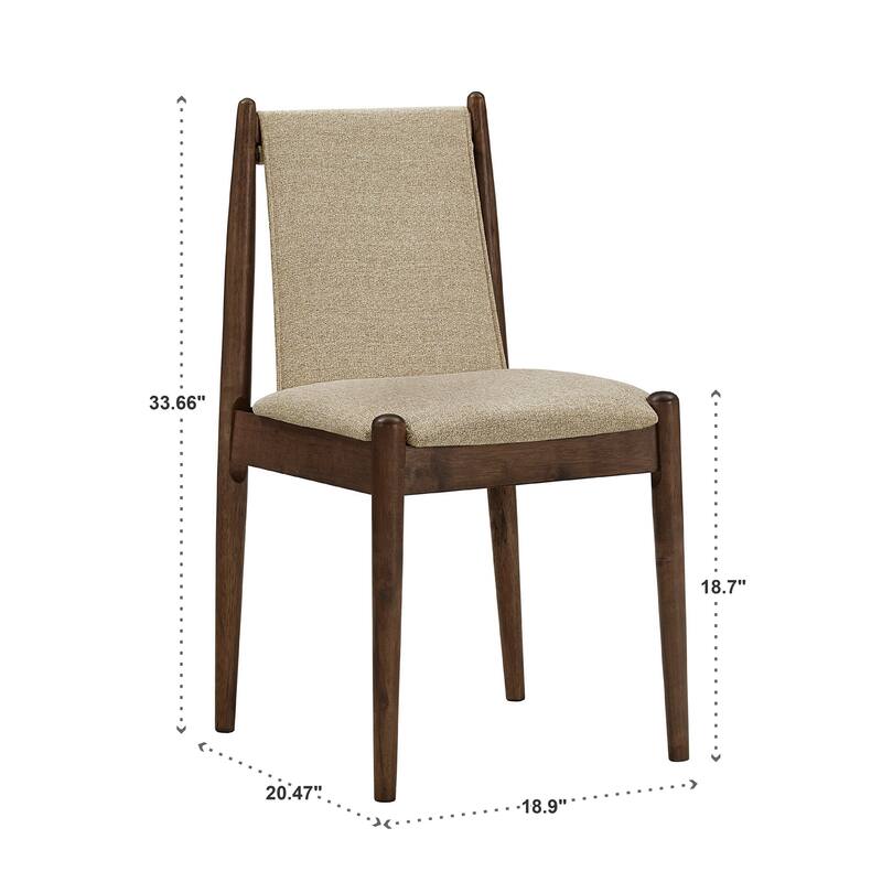 Rondo Walnut Finish Cocoa Fabric Dining Chair (Set of 2) by iNSPIRE Q Modern