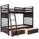 preview thumbnail 7 of 18, Twin over Twin Classic Wooden Bunk Bed with 2 Drawers,Space-Efficient Multifunctional Bunk Bed with Storage