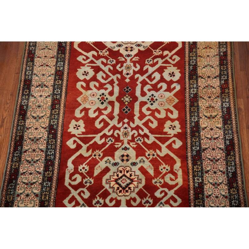 Vegetable Dye Antique Shirvan Oriental Accent Rug Handmade Wool Carpet - 3'2" x 5'5"