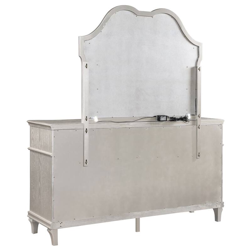 Evangeline Modern Classic Wood 9-drawer Bedroom Dresser Silver Oak